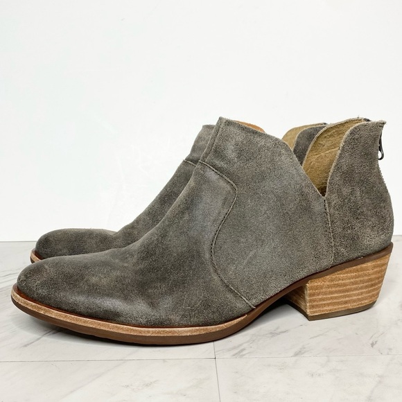 Kork Ease Skye Gray Distressed Suede Bootie 11M - Picture 1 of 15
